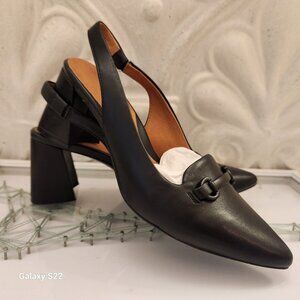 Gentle Souls Black Slingback Heels